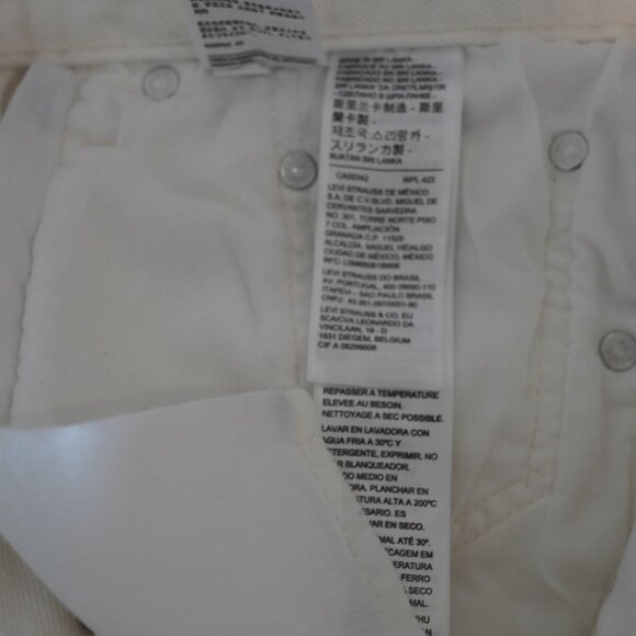 Levis 501 Distressed White High-Rise Jeans Size‎ W28 L30 Vintage Inspired - Picture 10 of 11
